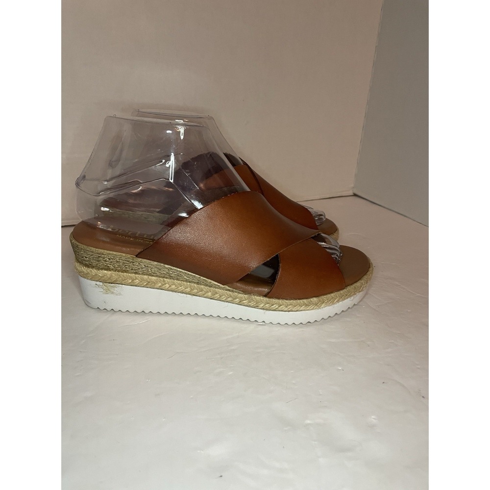 Bertuchi Women's Sandals Leather Slip On Wedge Brown Women's Size 7.5" US/38 EU - Picture 3 of 12
